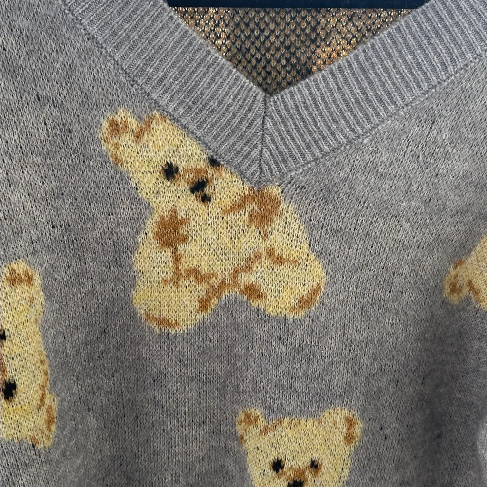 Gray Teddy Bear Sweater - Picture 5 of 9